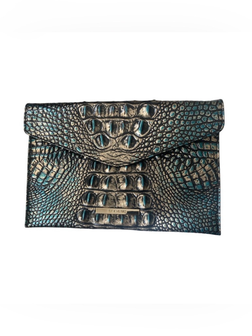 Brahmin Envelope Clutch – Agate Melbourne Embossed Leather HIGHLY RARE NWOT